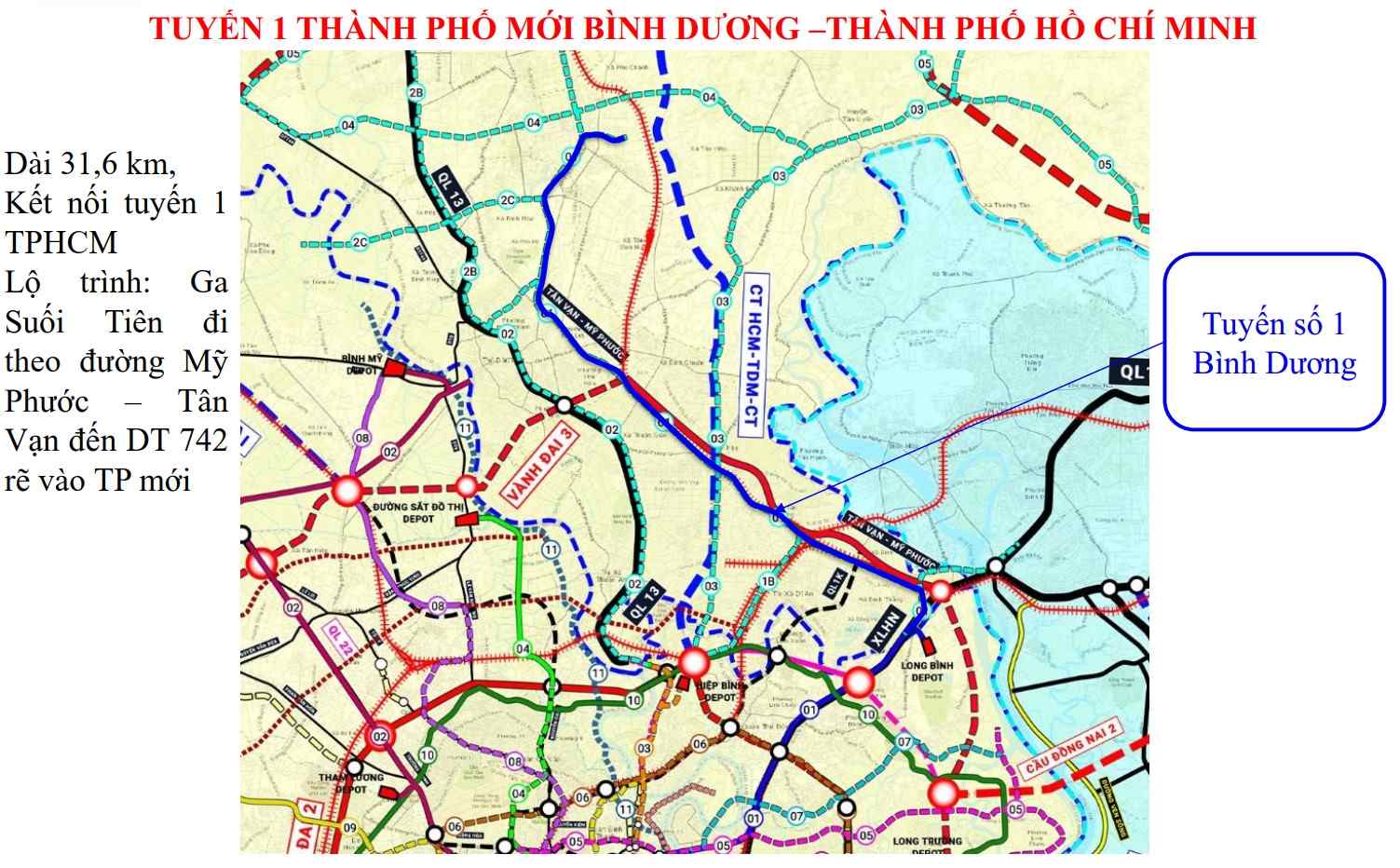 Metro Thành phố mới Bình Dương - Suối Tiên.